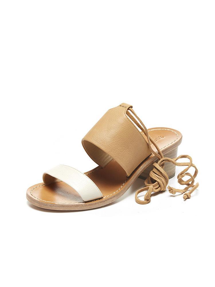 Soludos Color Blocked Mid Heel Sandal