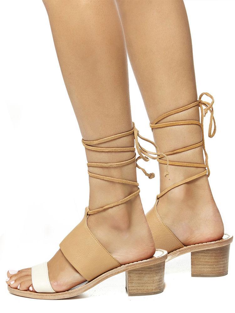 Soludos Color Blocked Mid Heel Sandal