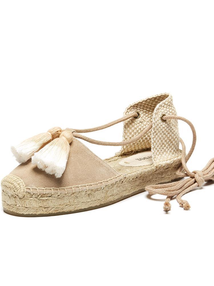 Soludos Tassel Suede Platform Gladiator Sandal