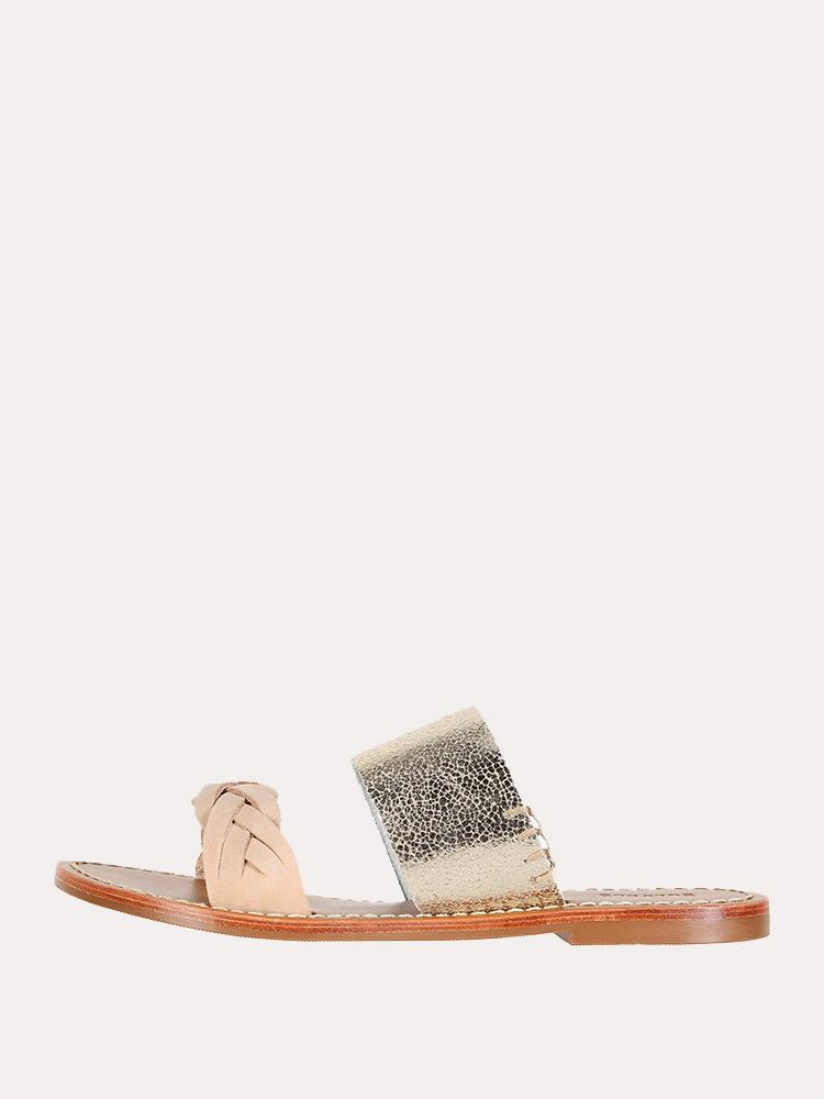 Soludos Metallic Braided Slide Sandals