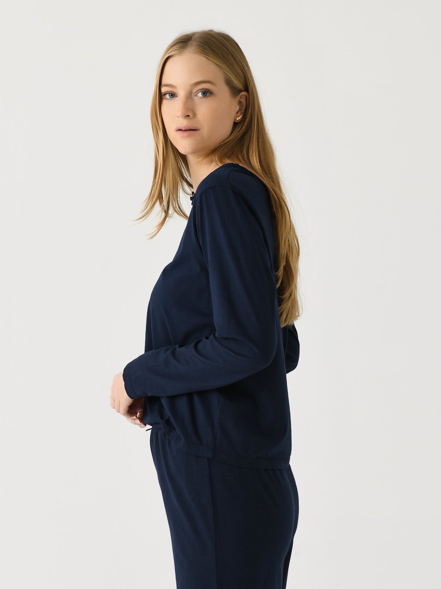 DONNI. Women's The Jersey Bow Long Sleeve Tee