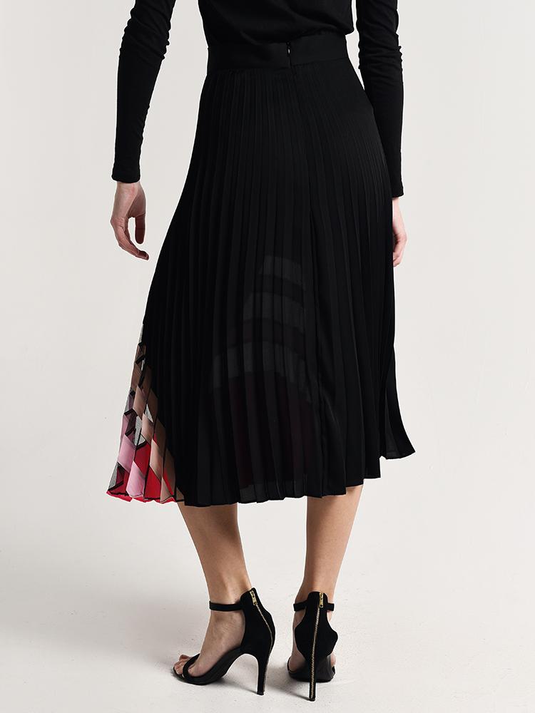 Milly Insert Pleated Maxi Skirt