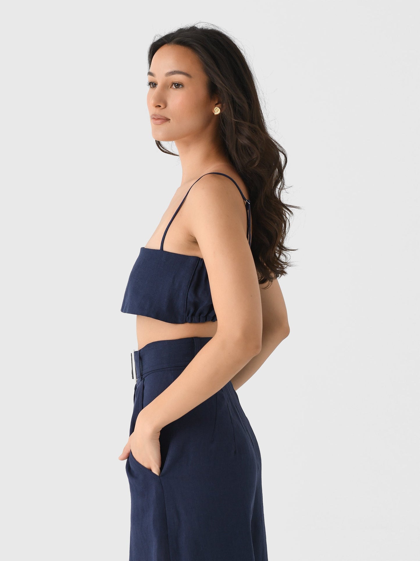 Matthew Bruch Women's Structured Bandeau Crop Top