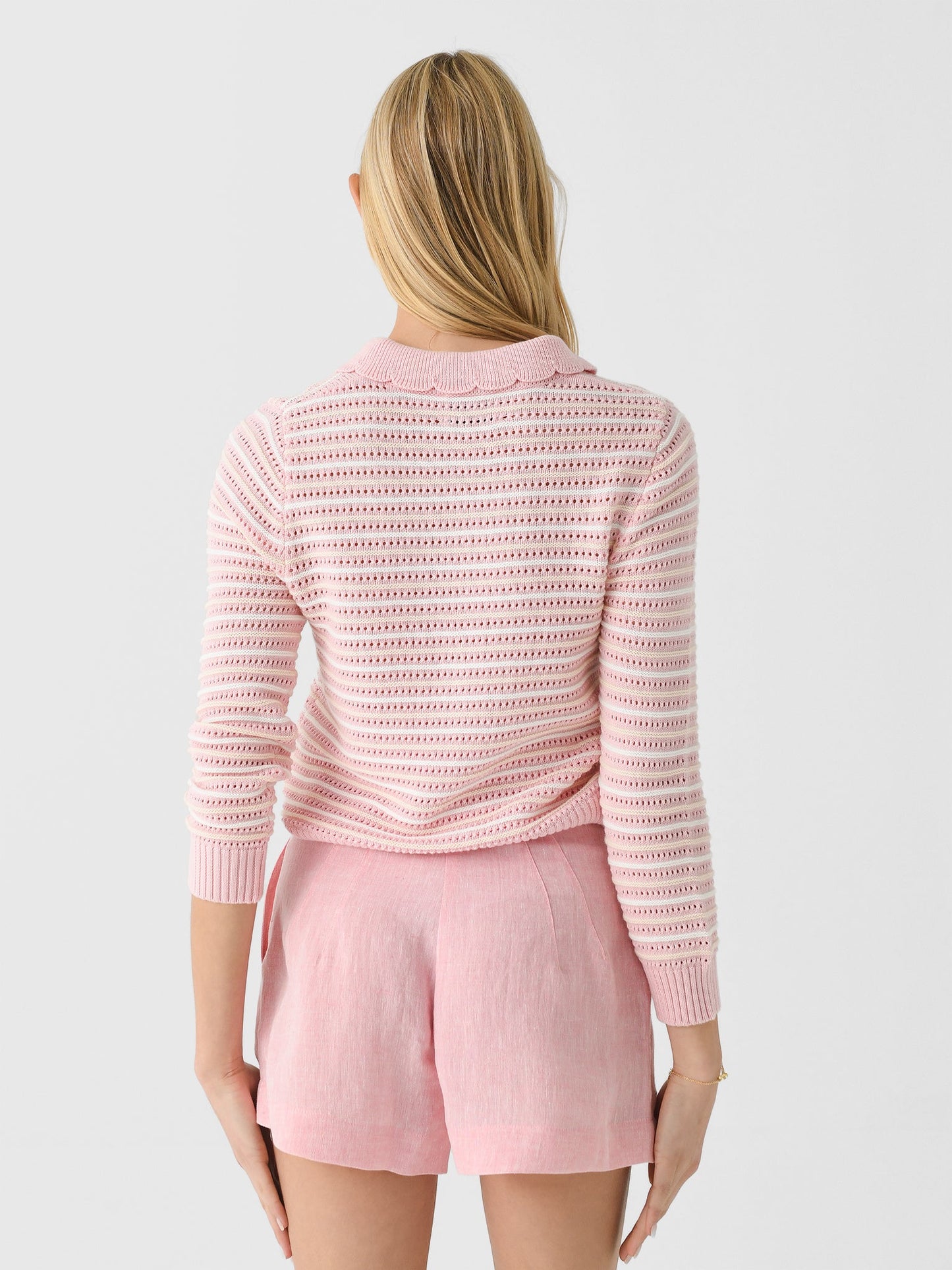 Matthew Bruch Women's Striped Mesh Cardigan