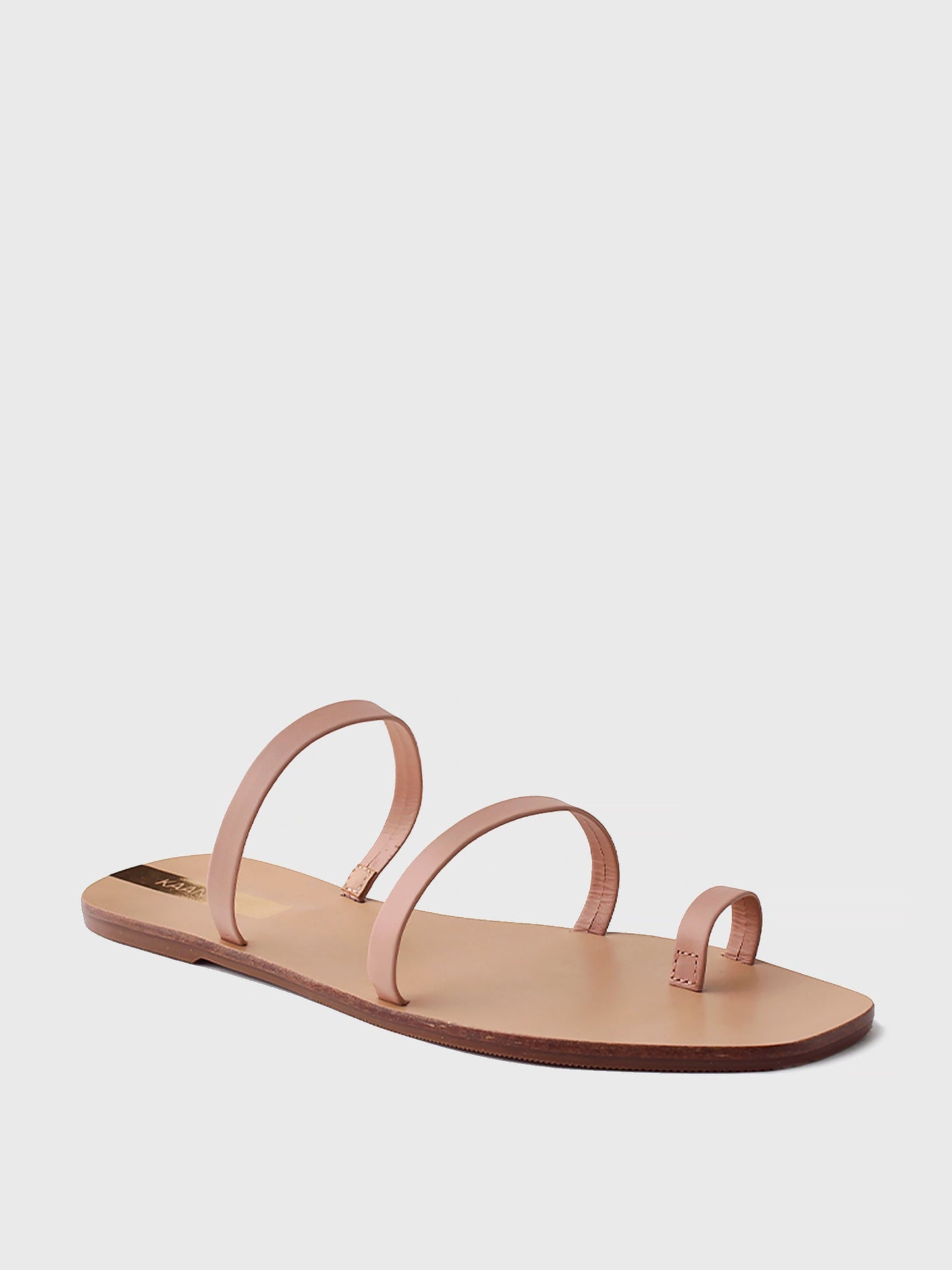 KAANAS Women's Daiane Toe Strap Leather Slide