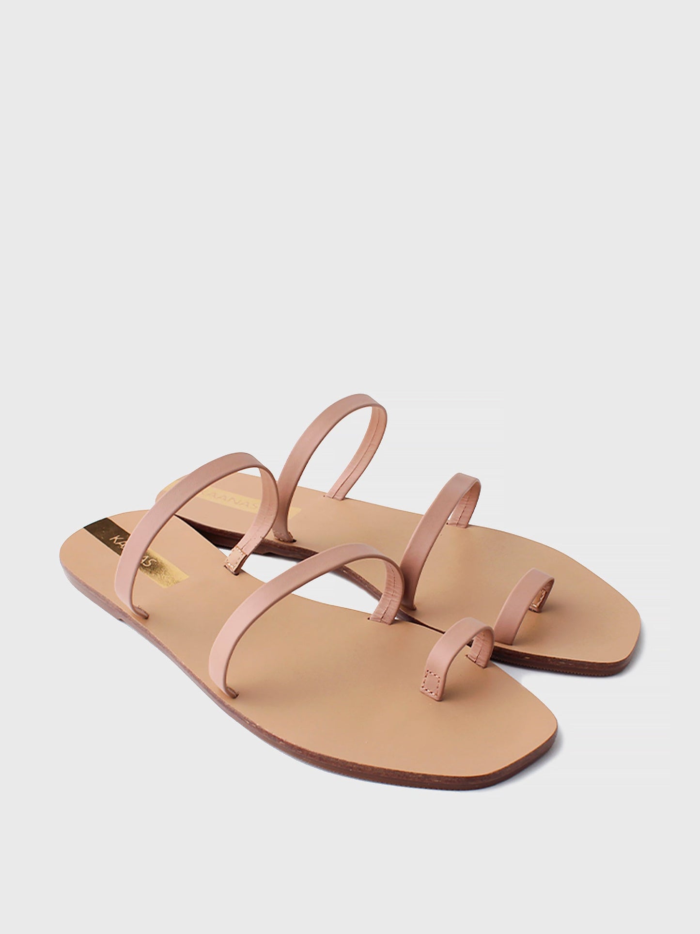 KAANAS Women's Daiane Toe Strap Leather Slide