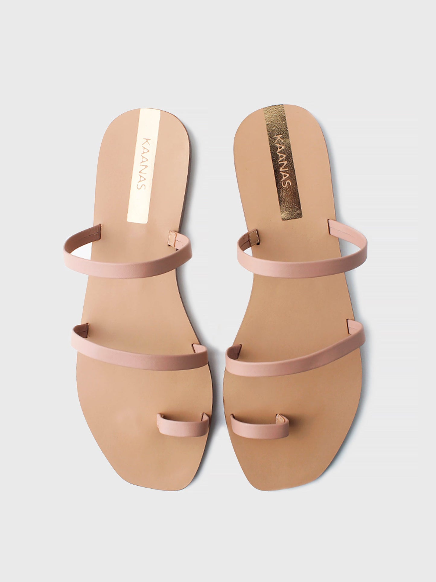 KAANAS Women's Daiane Toe Strap Leather Slide