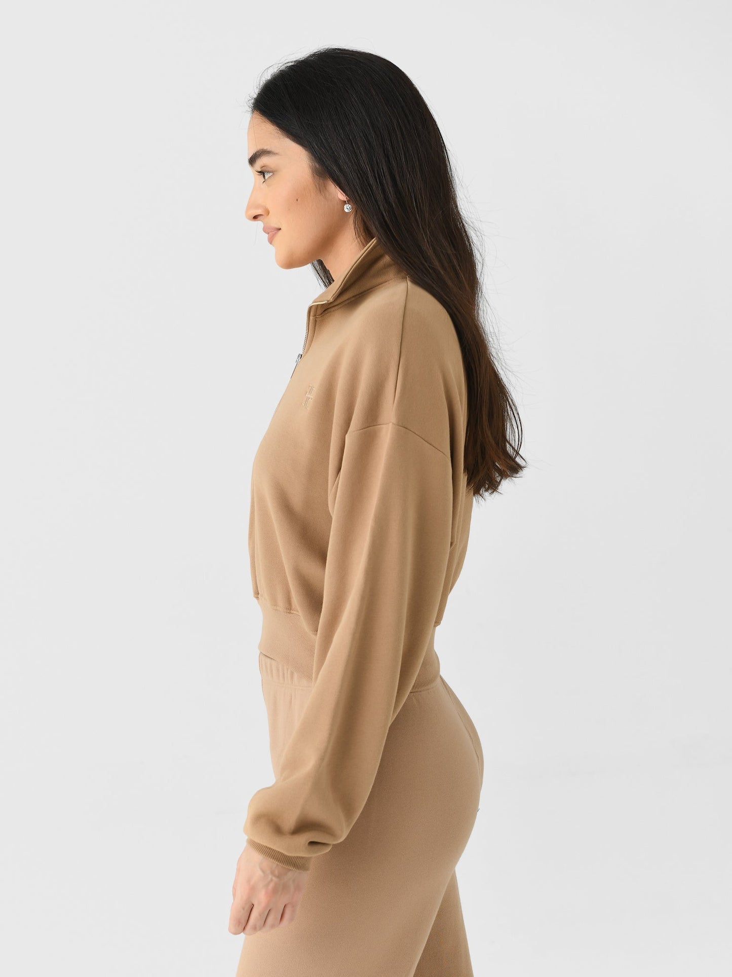 Eterne Women's Cropped Half-Zip Sweatshirt