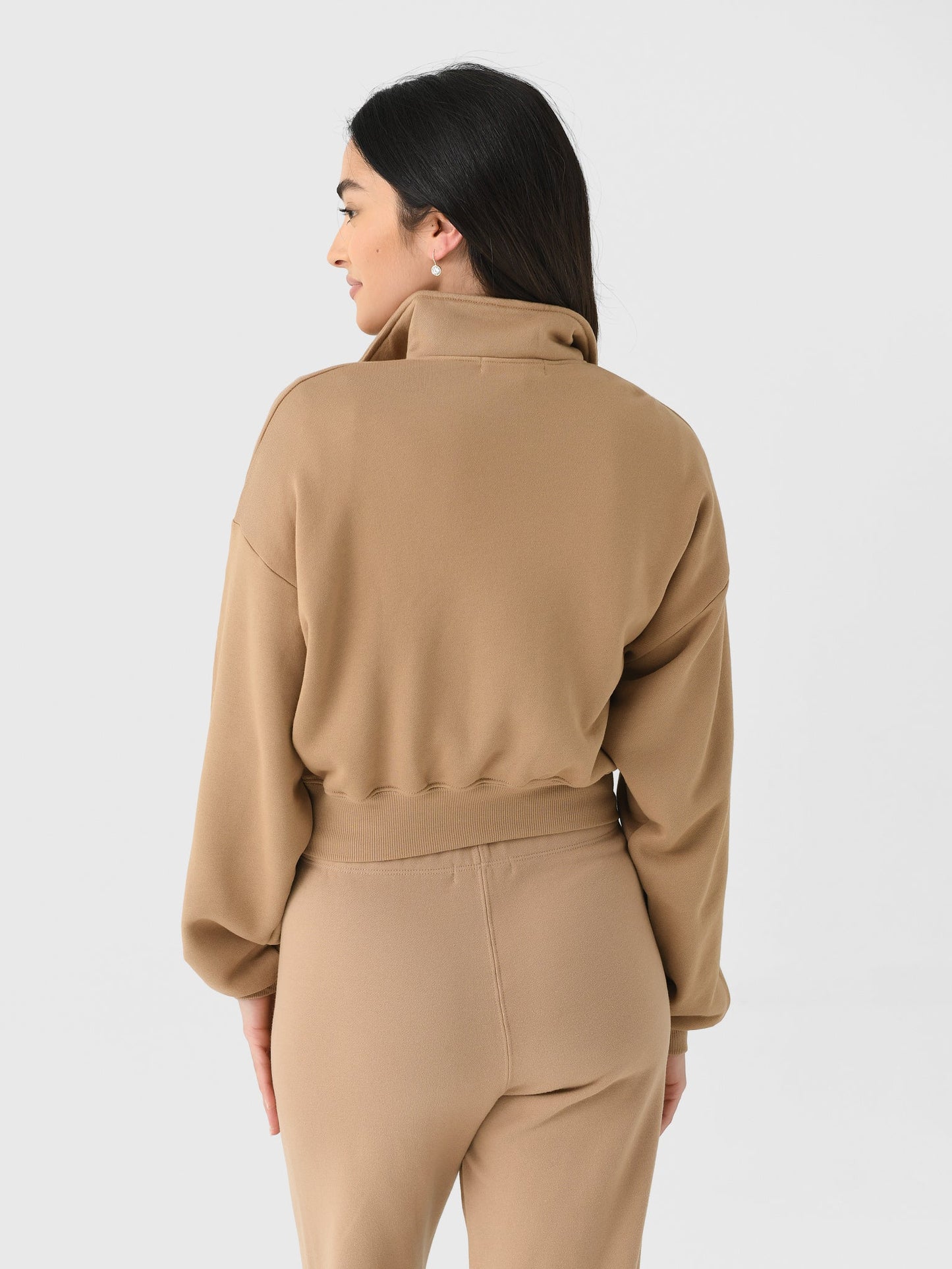 Eterne Women's Cropped Half-Zip Sweatshirt