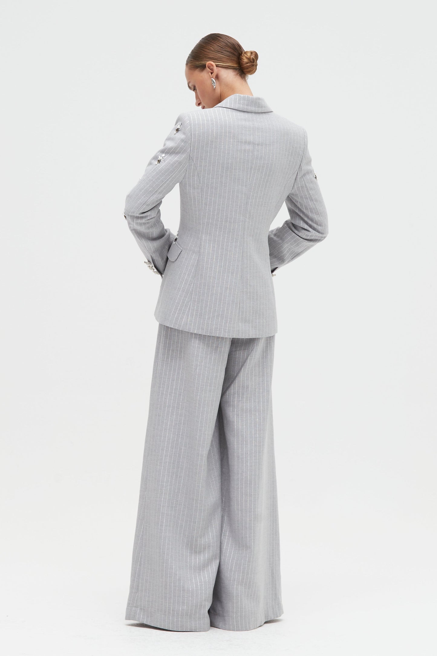 METALLIC PINSTRIPE BLAZER