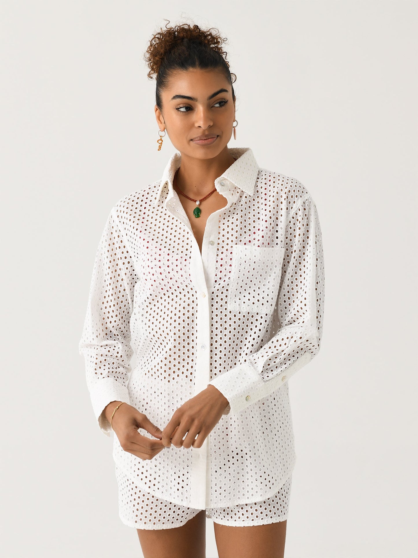 Solid + Striped Women's Eyelet Bronte Button Down