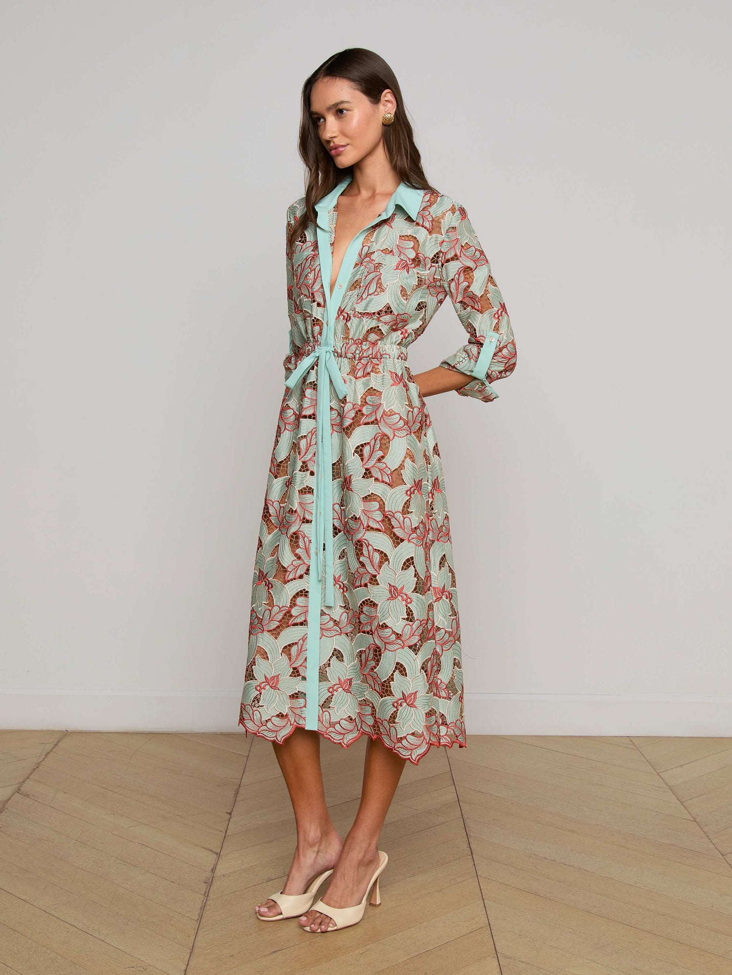 Emilio Lace Shirt Dress