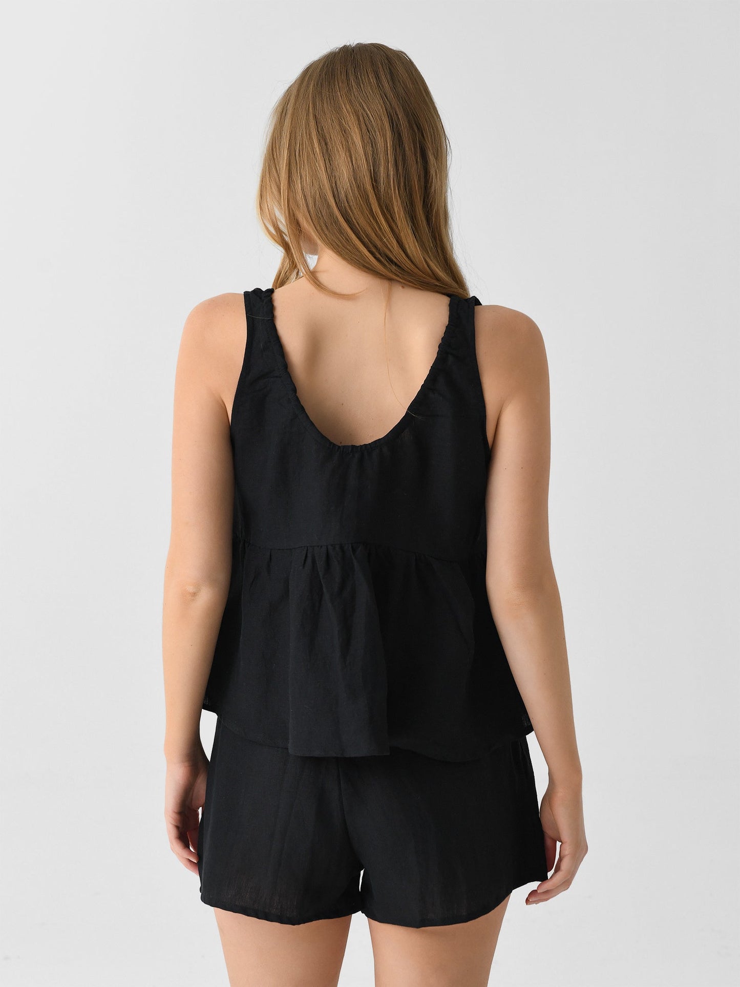 Deiji Studios Women's Gathered Linen Set