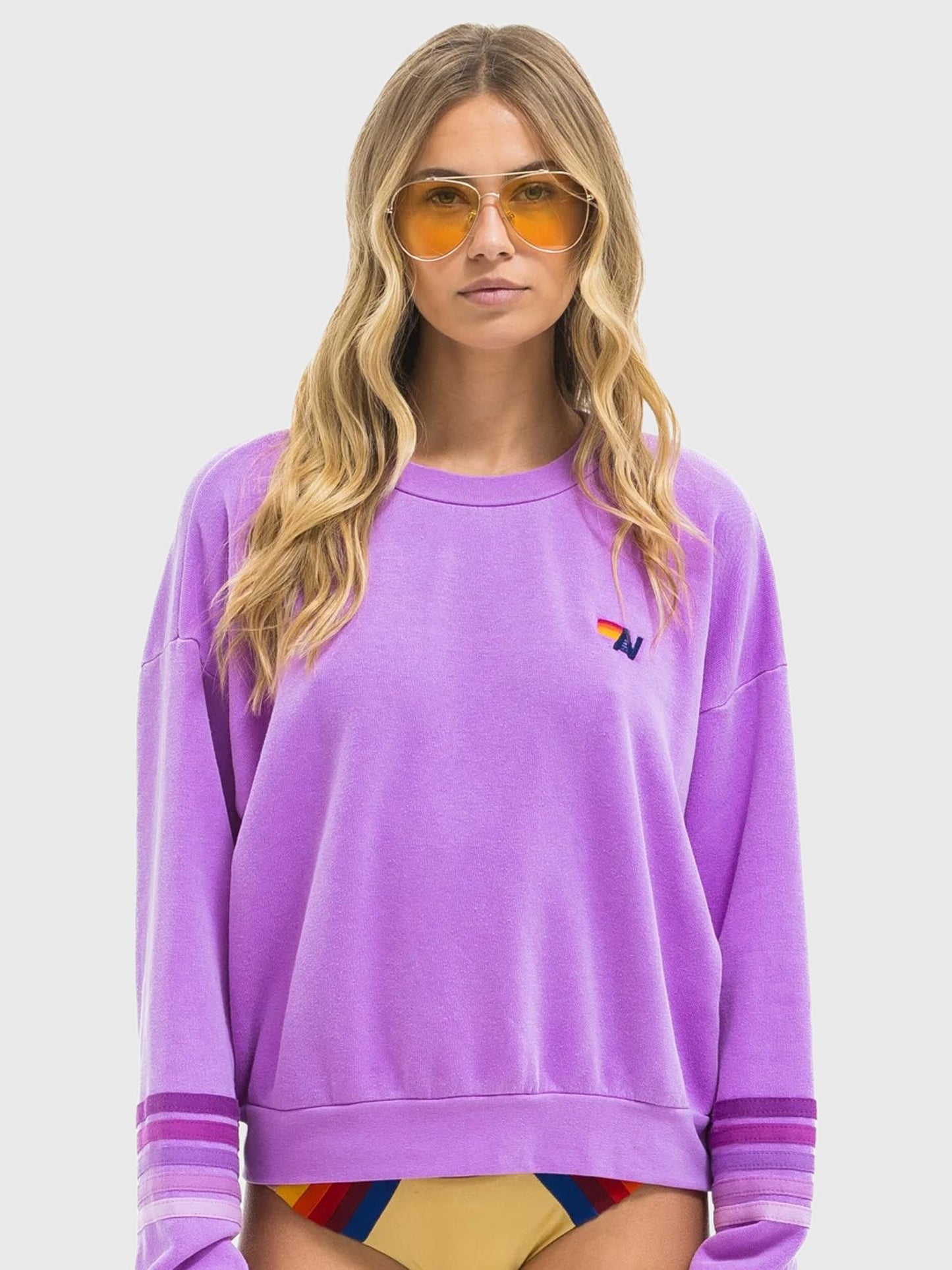 Aviator Nation Women's Rugby Stitch 2 Relaxed Crew Sweatshirt