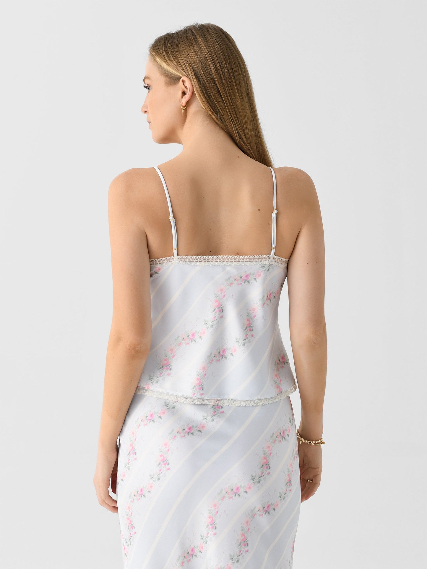 LoveShackFancy Women's Levall Satin Floral Top