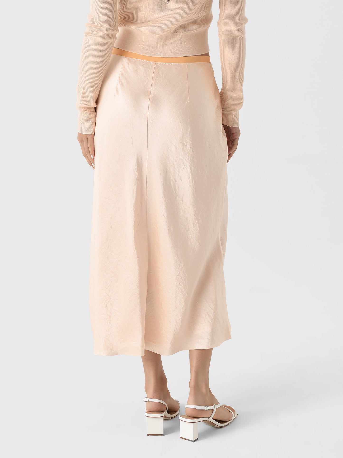 Vince Women's Contrast-Waistband Satin Bias Skirt
