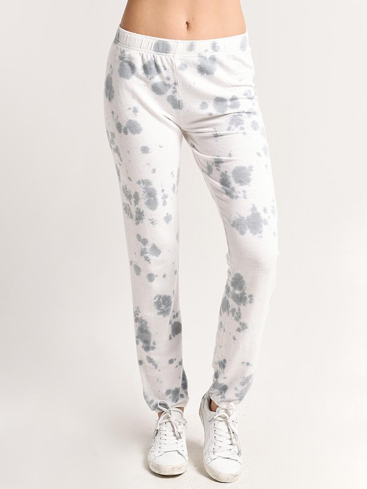 Monrow Elastic Waist Sweats with Cloud Tie Dye