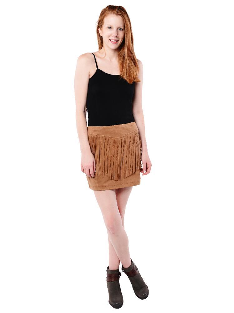 Jack by BB Dakota Eulamay Fringe Faux Suede Skirt