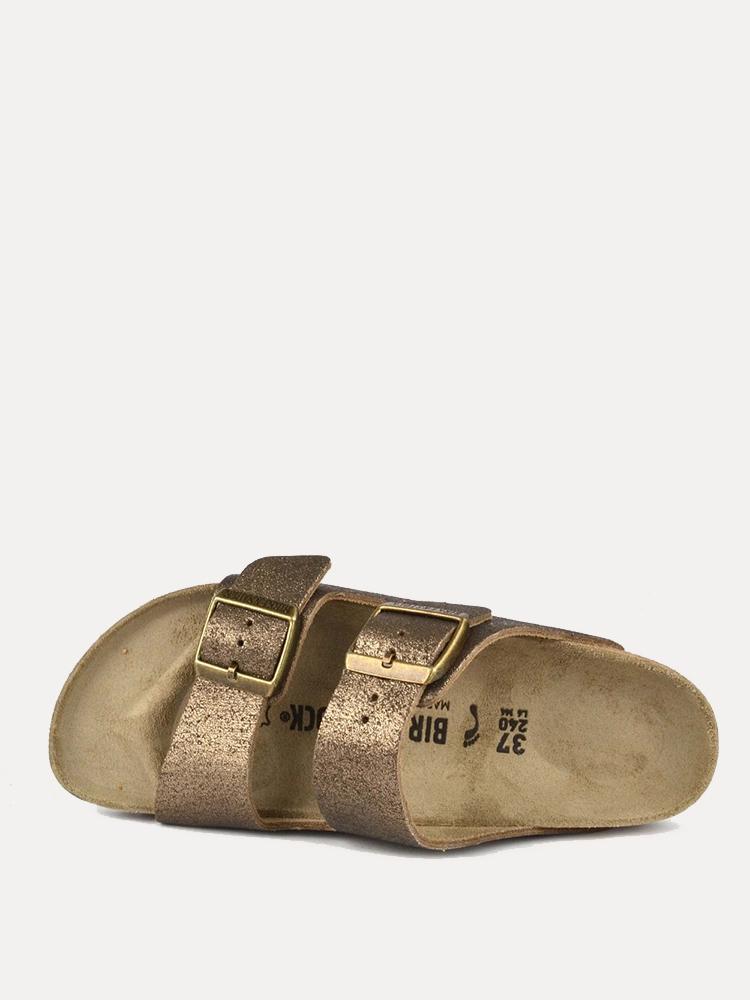Birkenstock Women's Arizona Washed Metallic Antique Gold Sandal
