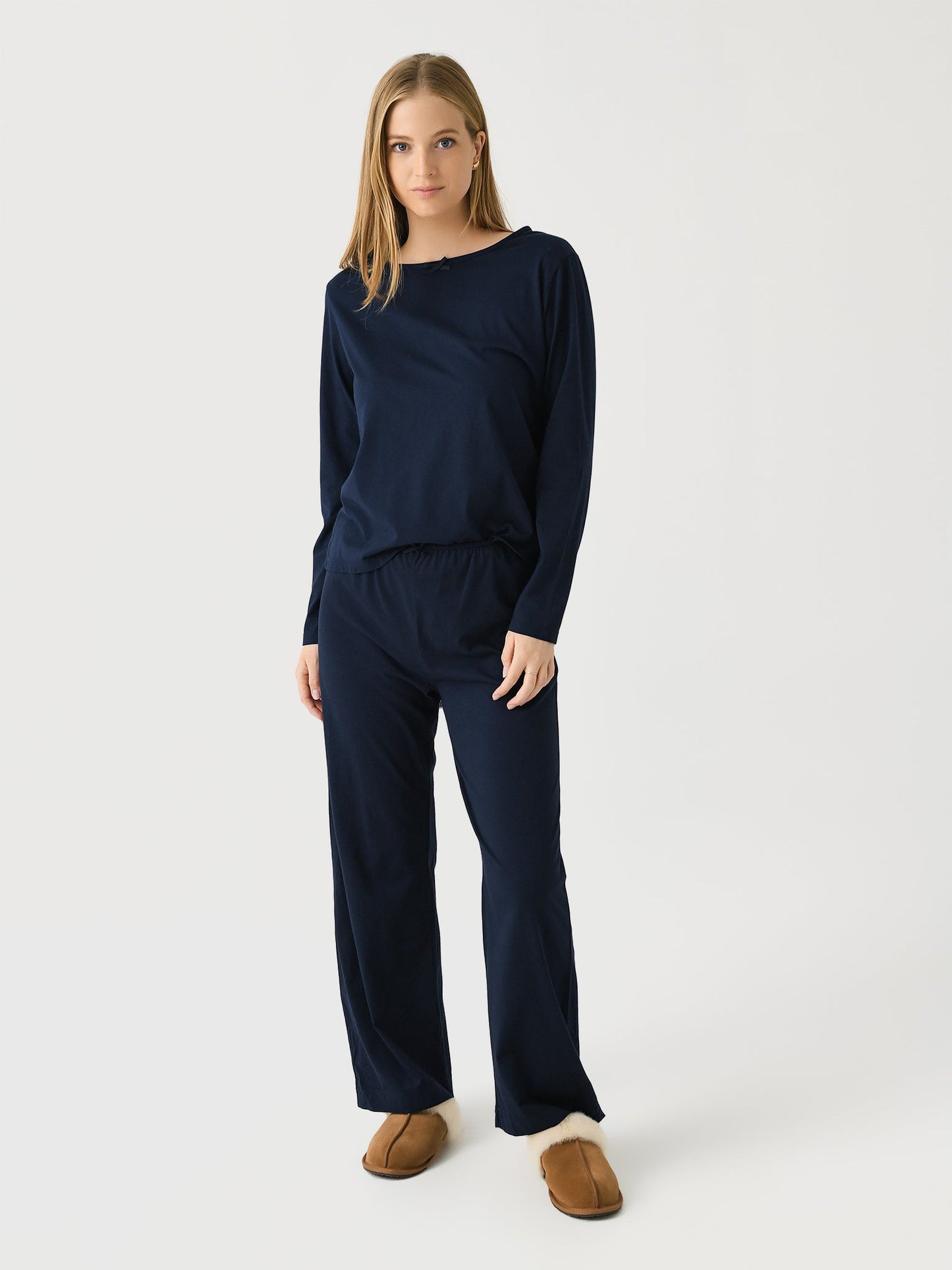 DONNI. Women's The Jersey Bow Long Sleeve Tee