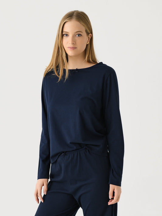 DONNI. Women's The Jersey Bow Long Sleeve Tee
