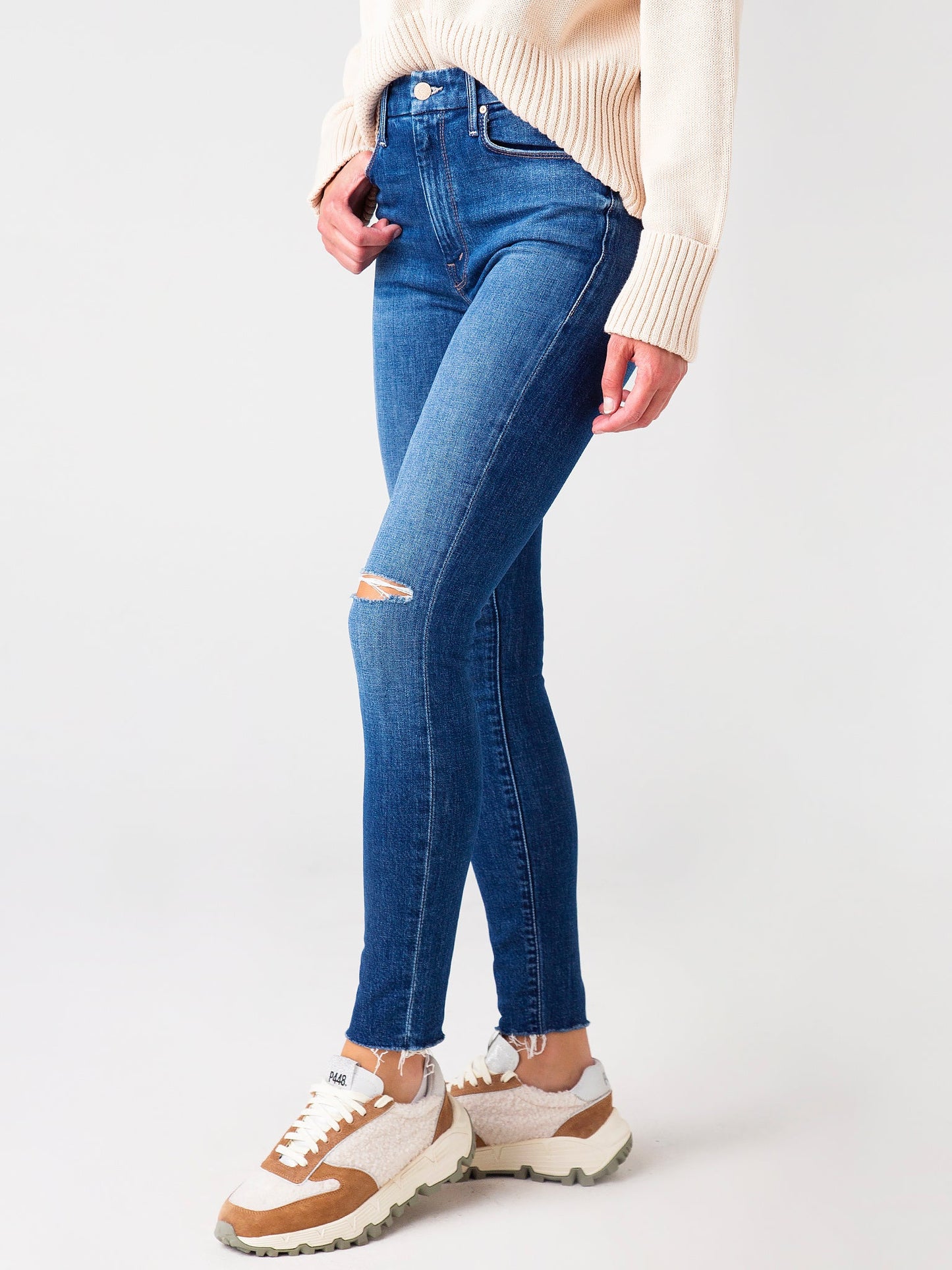 Mother Women's High Waisted Looker Ankle Fray Jean