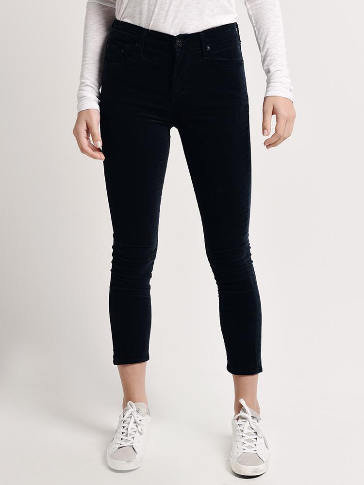 Citizens of Humanity Women's Rocket Crop Velour High Rise Skinny Jean