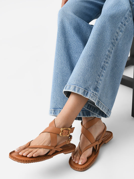 Schutz Women's Keith Flat Leather Sandal