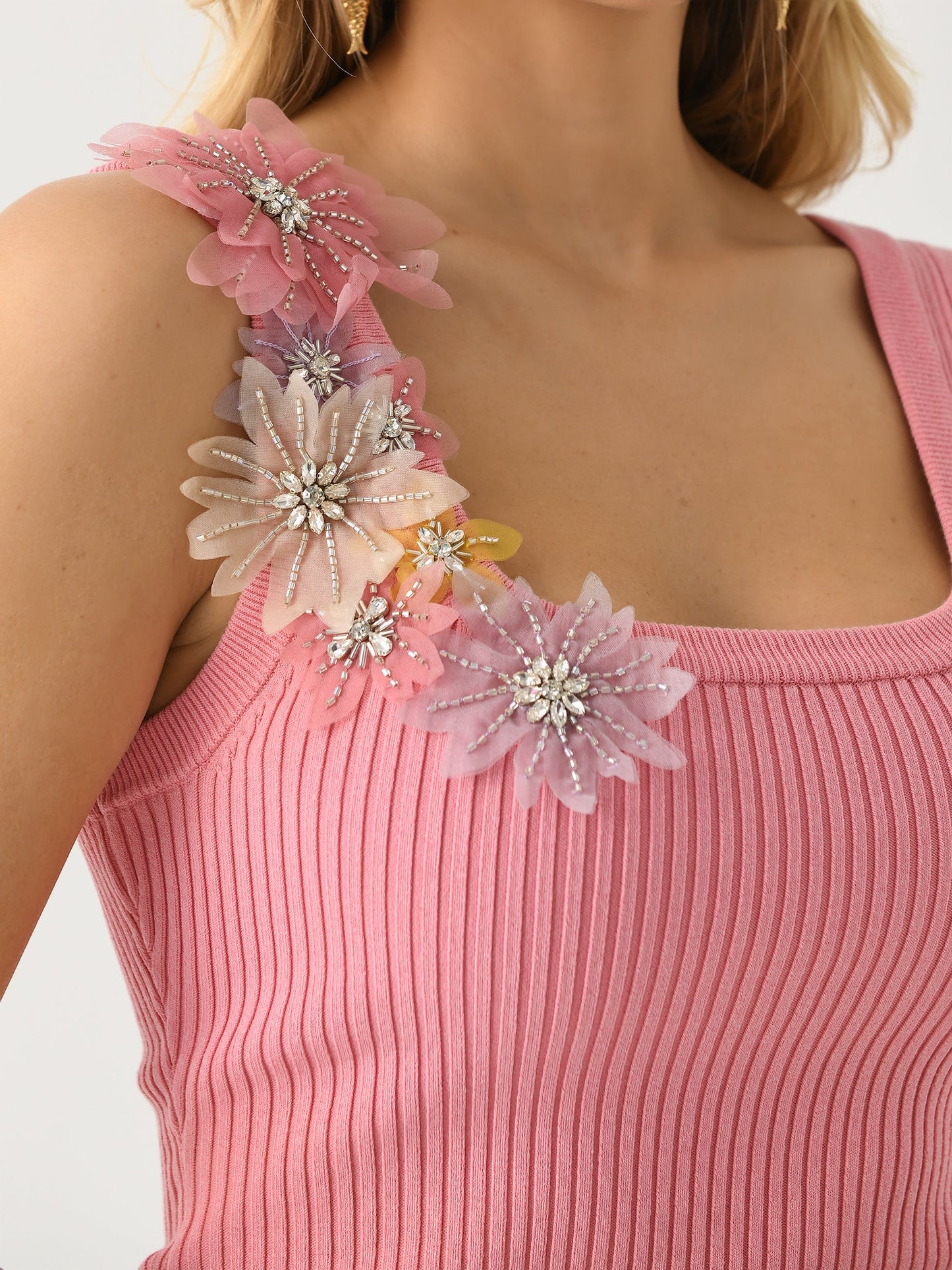 AJE Women's Bronte Flower Knit Tank