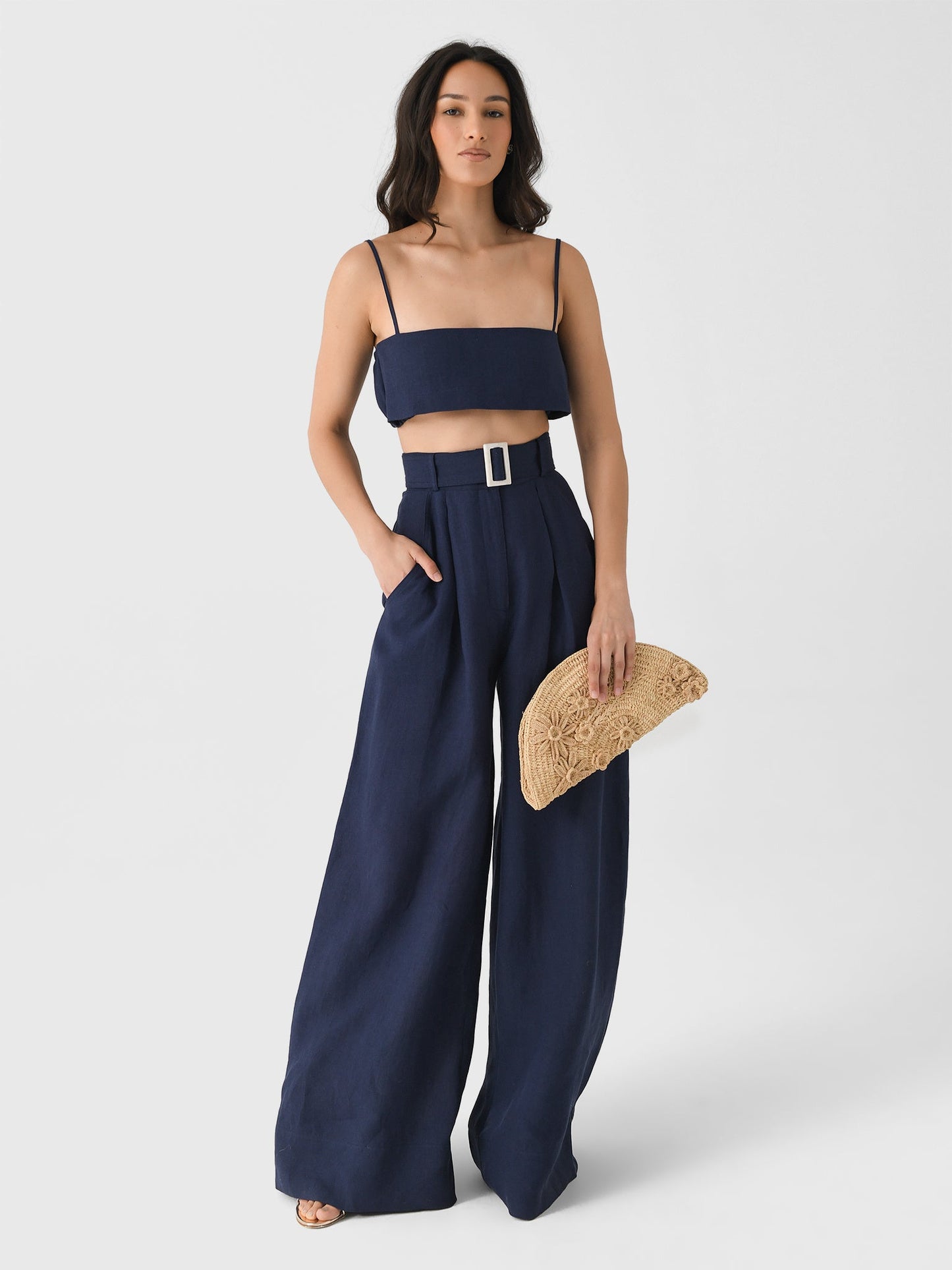 Matthew Bruch Women's Wide Leg Pleated Pant
