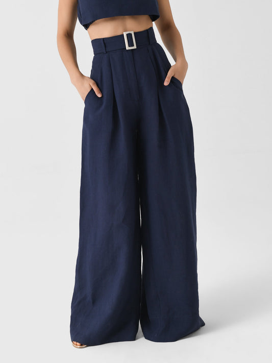Matthew Bruch Women's Wide Leg Pleated Pant