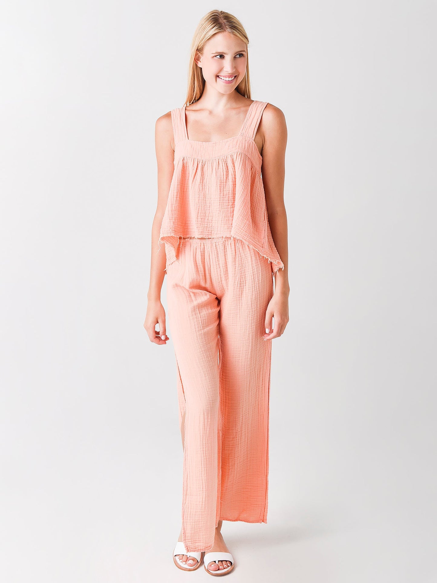 Stark X Side Slit Cotton Gauze Pant