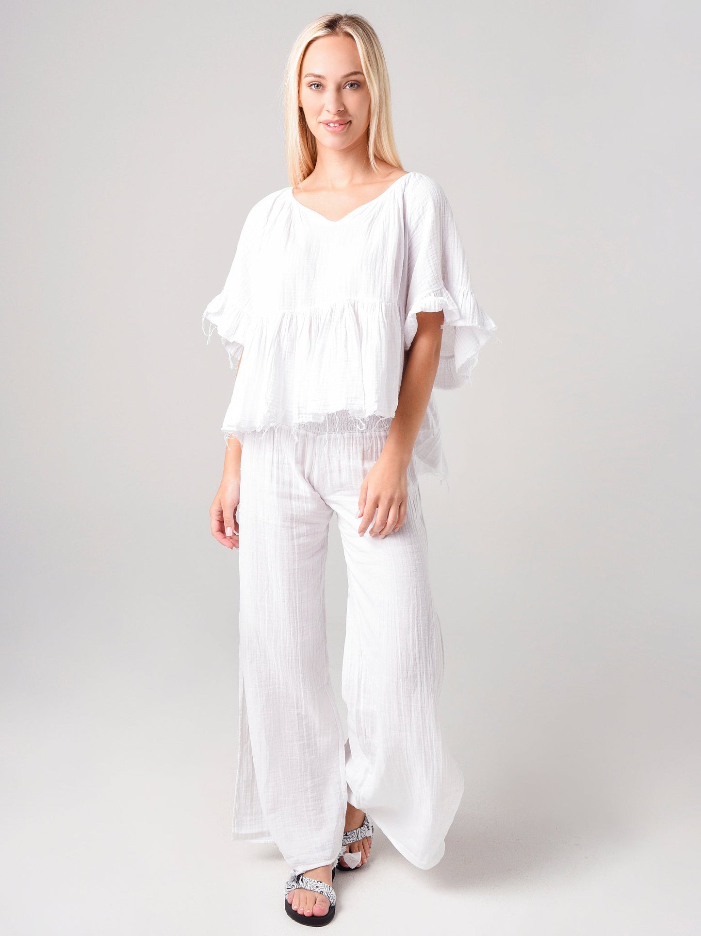 Stark X Women's Elastic Waist Side Slit Pant