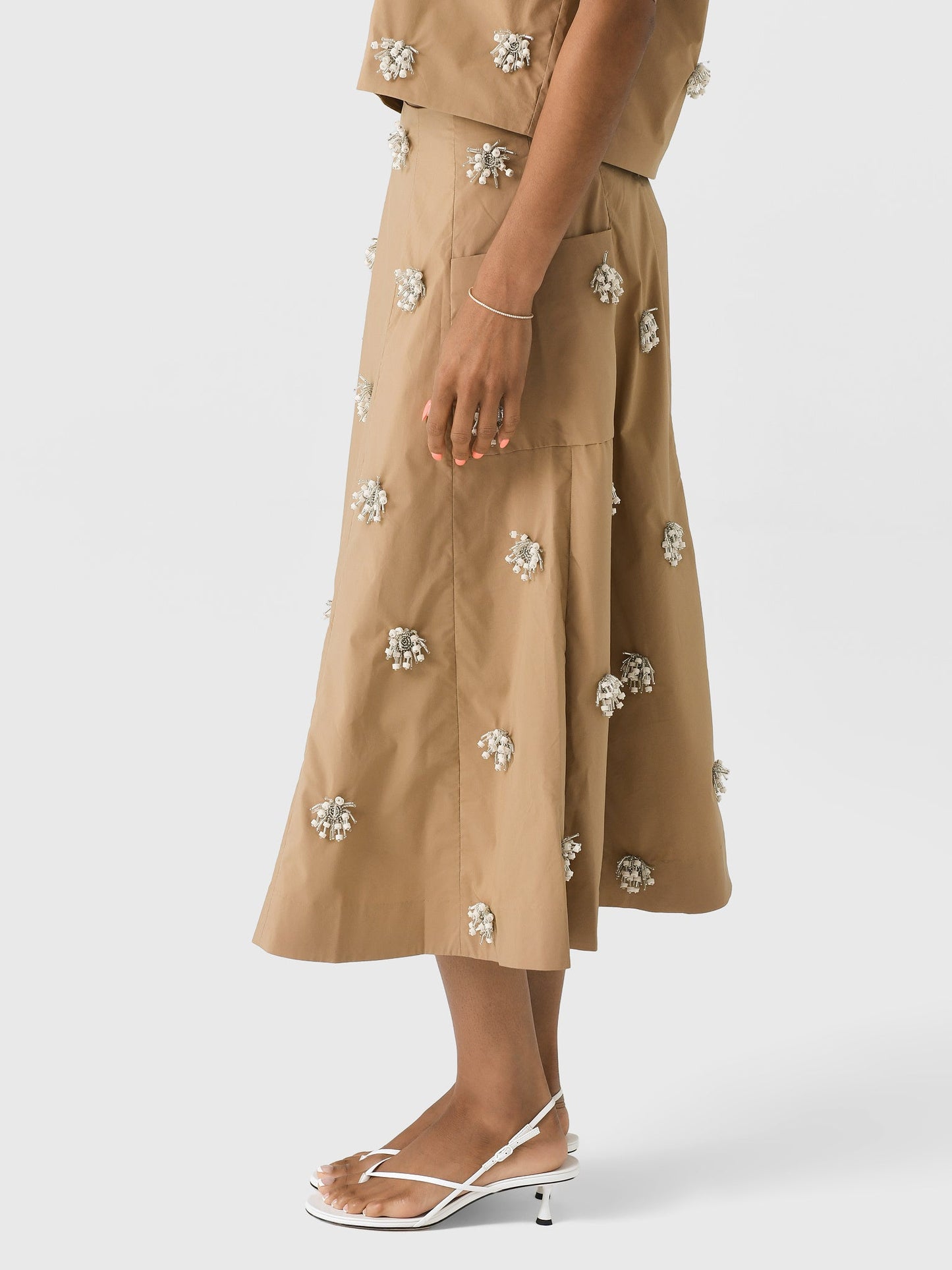 Simkhai Women's Novanna Embellished Midi Skirt