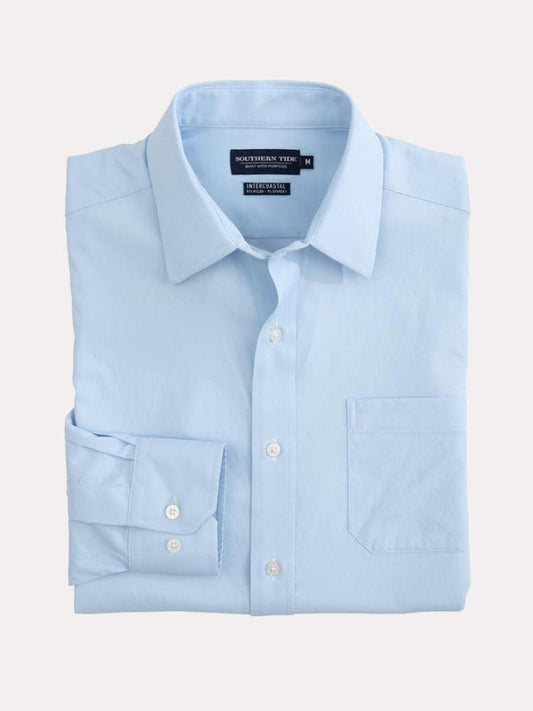 Southern Tide Men's Harbor River Solid BRRR Intercoastal Performance Sport Shirt