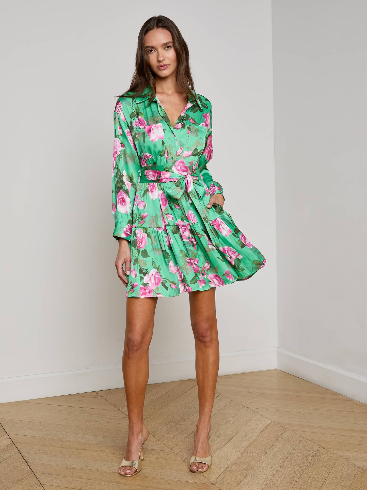 Virlen Satin Shirt Dress