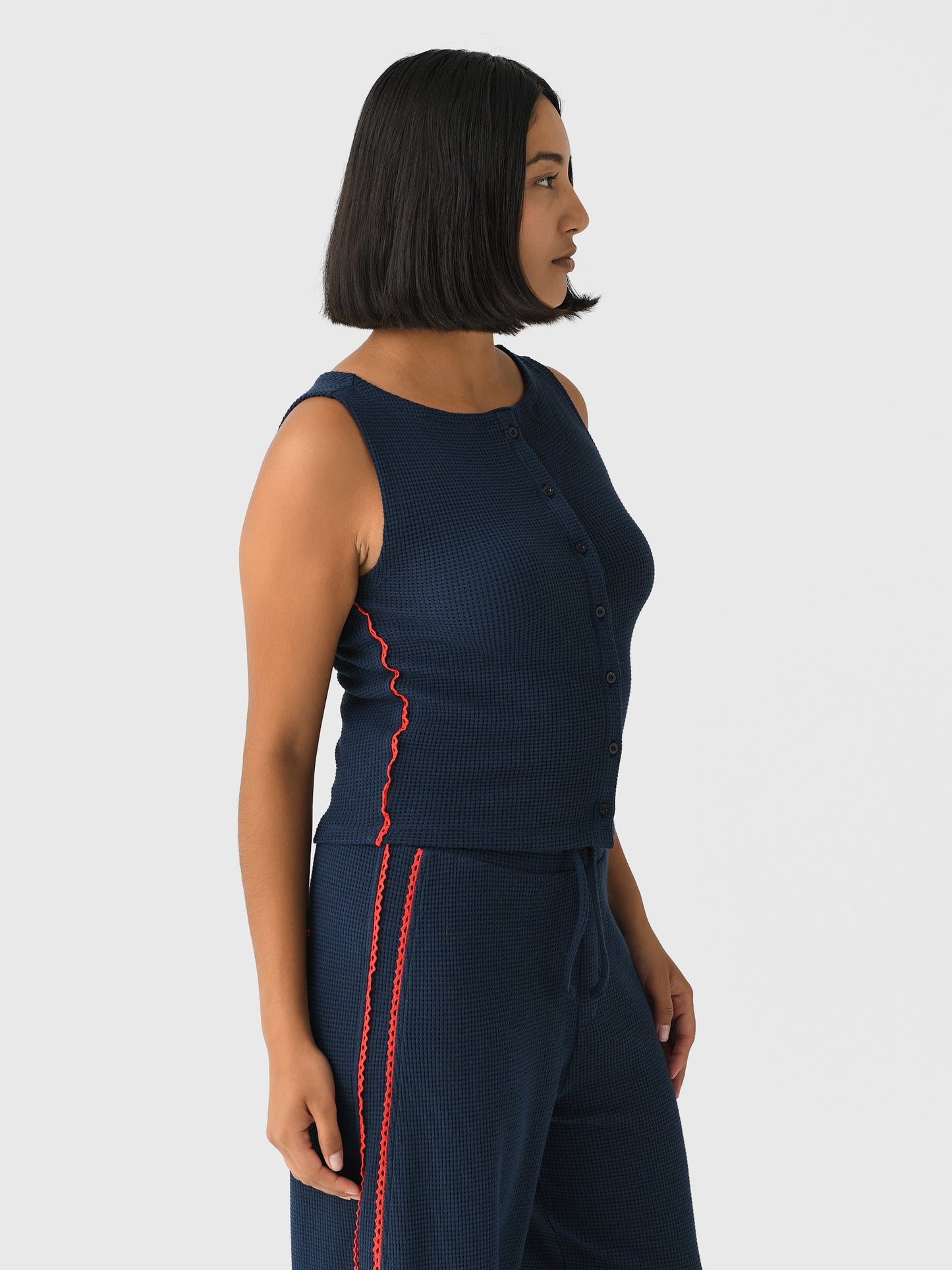 Damson Madder Women's Betsie Waffle Button Tank