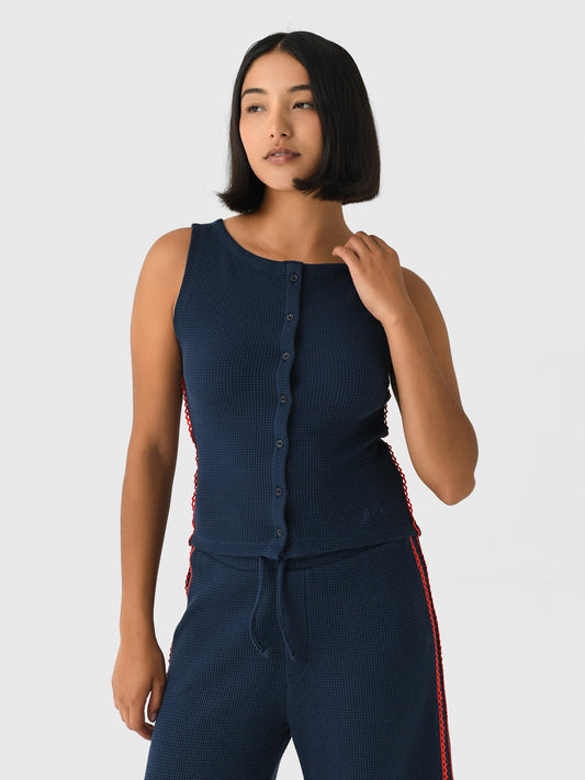 Damson Madder Women's Betsie Waffle Button Tank