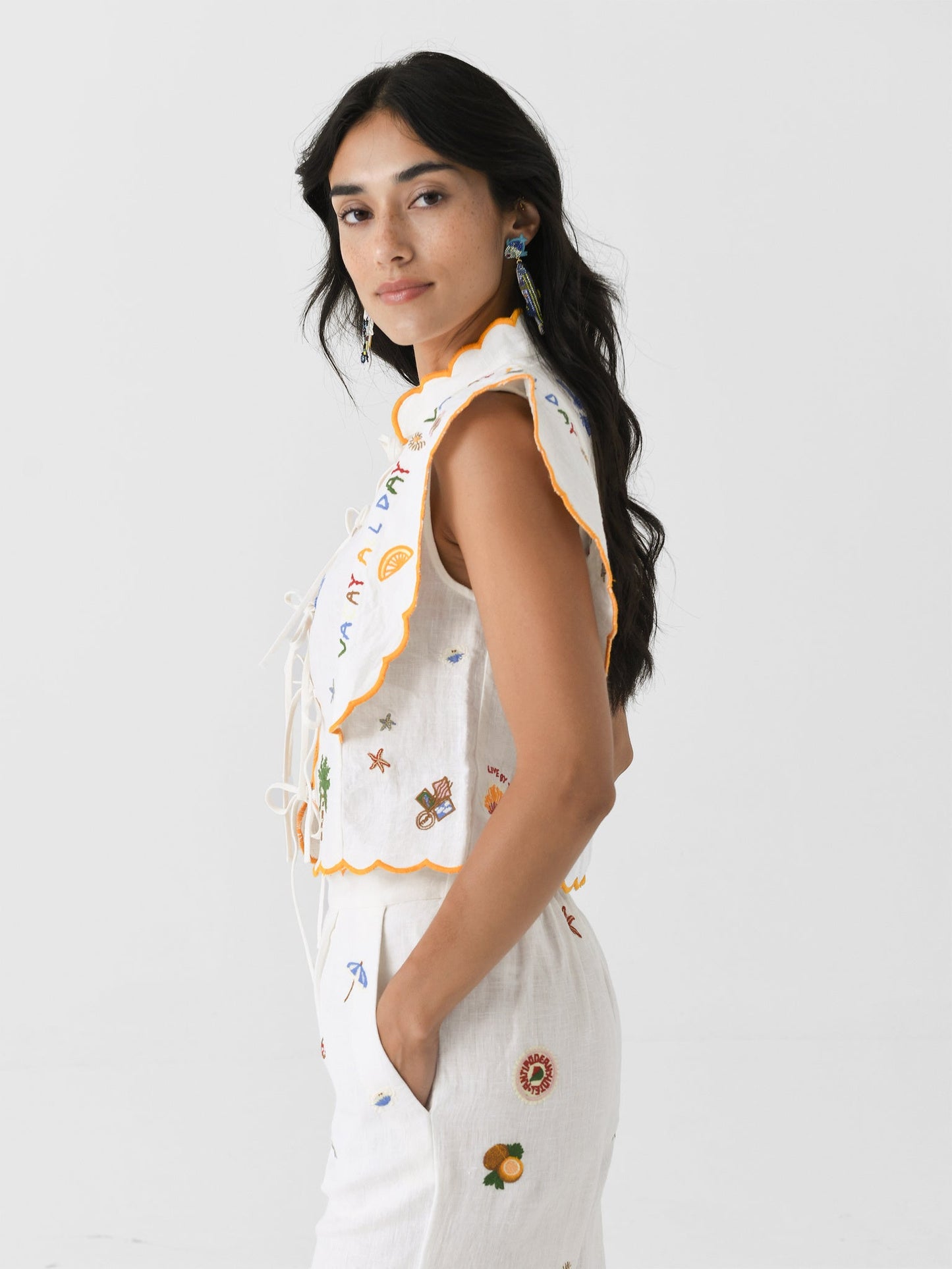 Antipodean Women's Vacay All Day Scallop Edge Tie Top