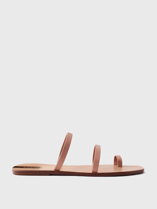 KAANAS Women's Daiane Toe Strap Leather Slide