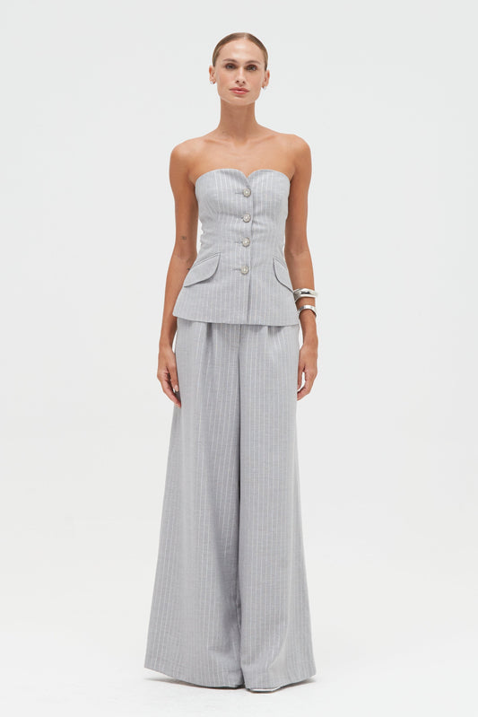 METALLIC PINSTRIPE PANT