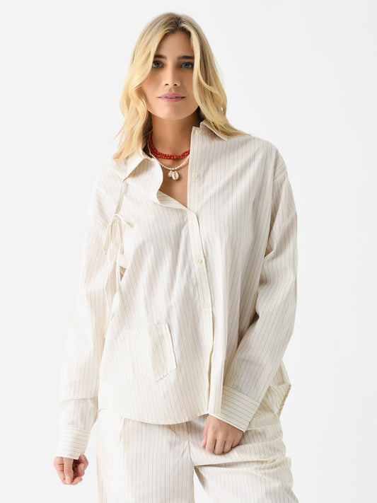 Deiji Studios Women's Lapel Bow Shirt