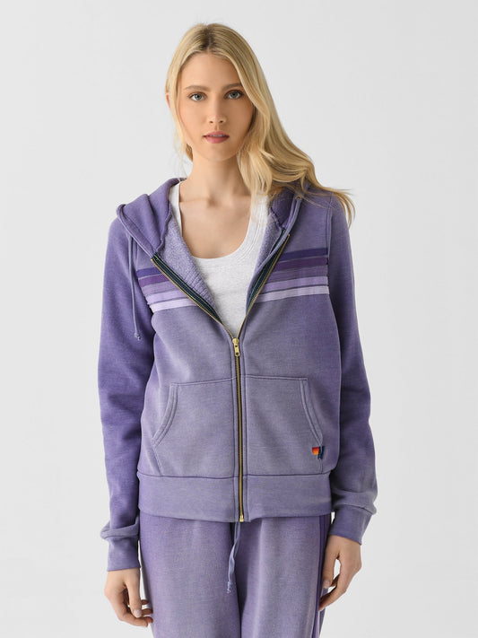 Aviator Nation Women's 5 Stripe Zip Hoodie
