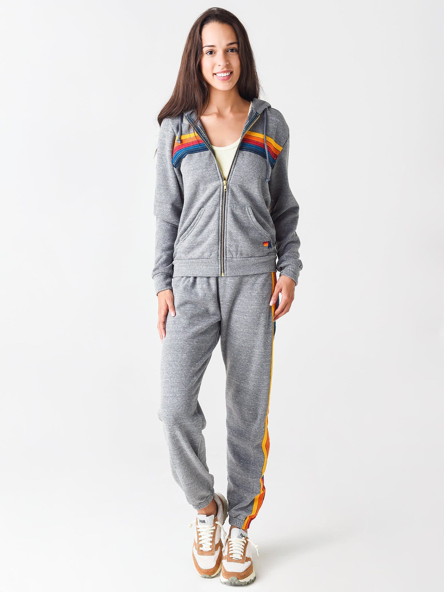 Aviator Nation Women's 5 Stripe Zip Hoodie