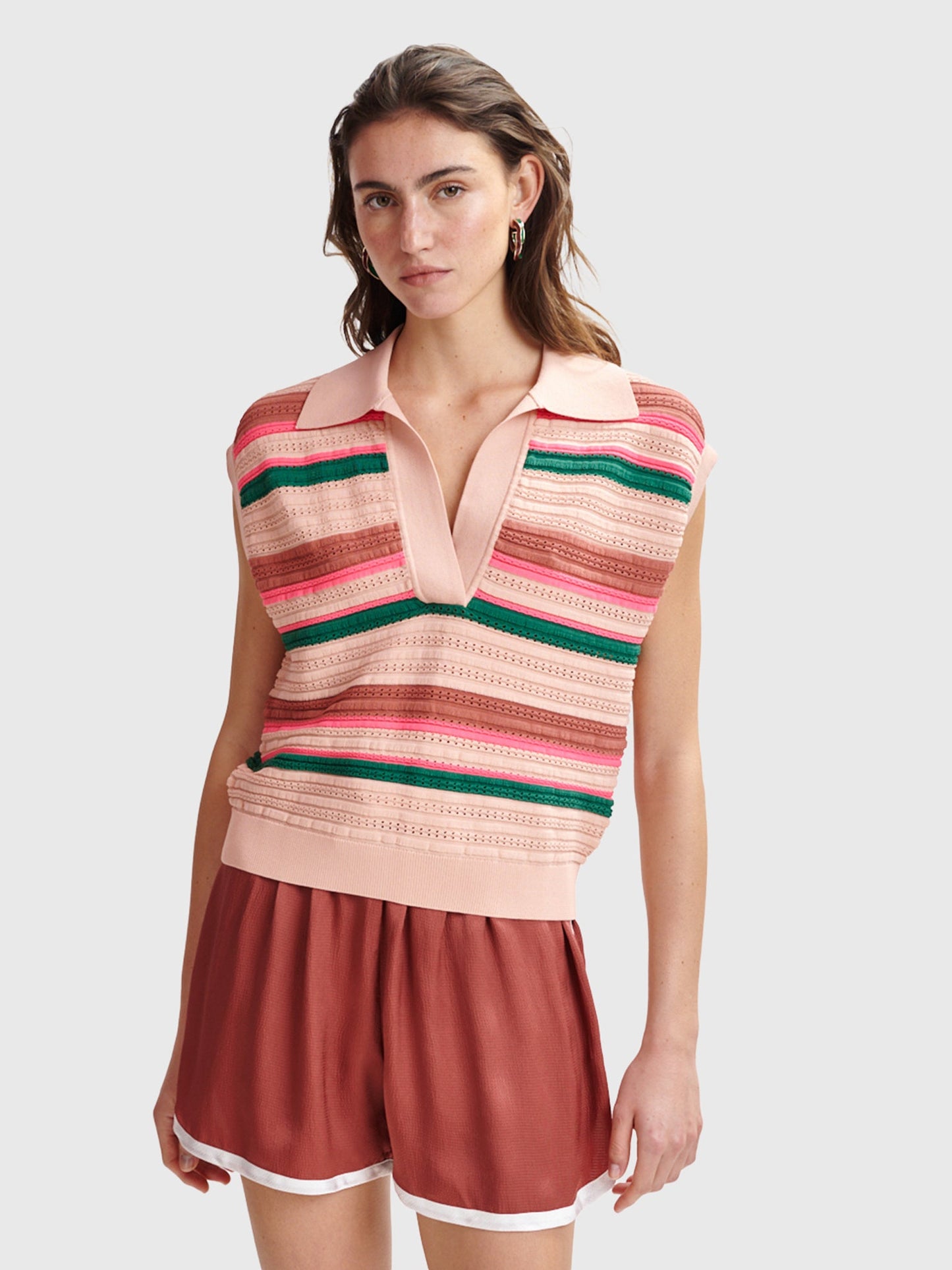 Essentiel Antwerp Women's Hantwerp Striped Knit Polo