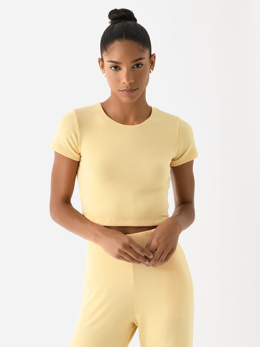 Leset Women's Lauren Crop Slim Fit Tee
