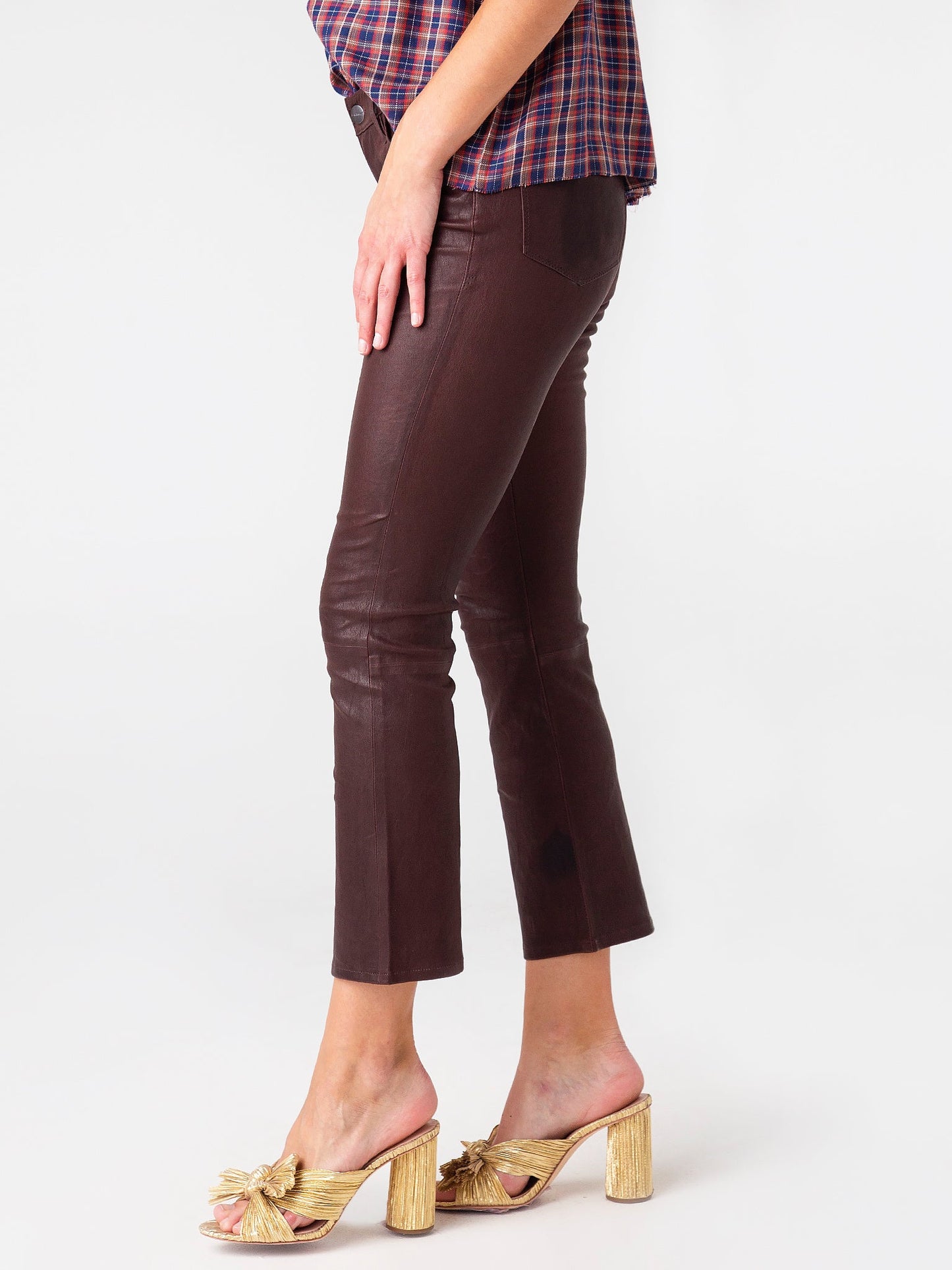Frame Women's Leather Le Crop Mini Boot Leather Pant
