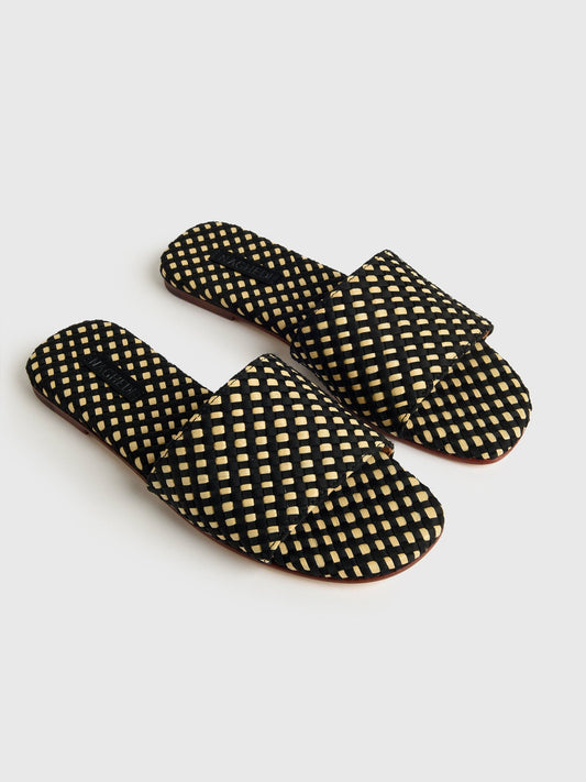 Naghedi Women's St. Barths Raffia Slide Sandal