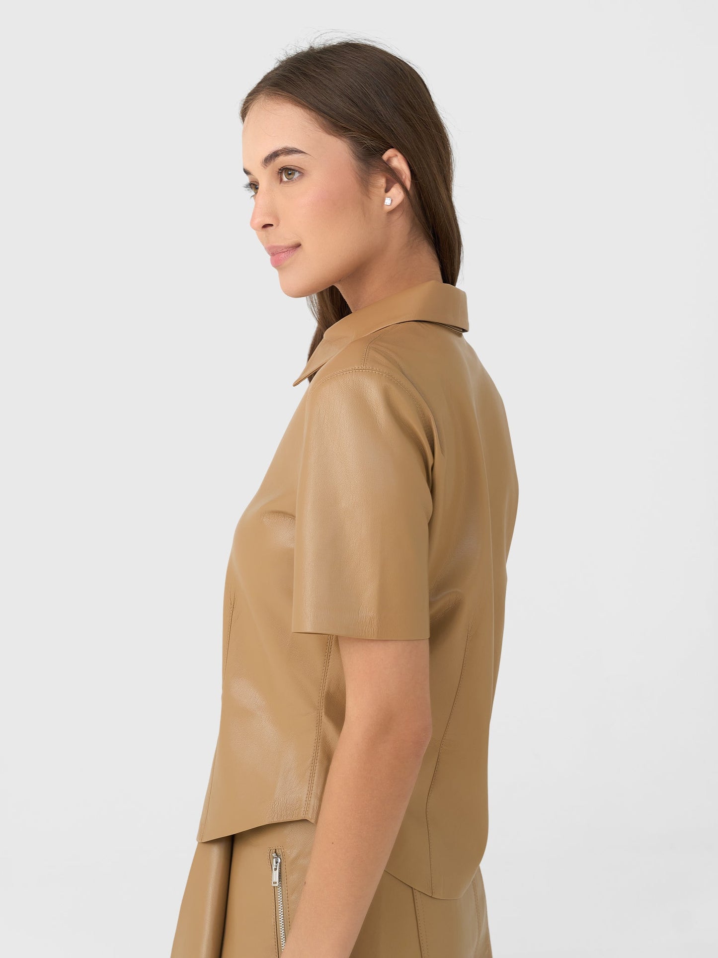 Nanushka Women's Clare Alt-Leather Shirt