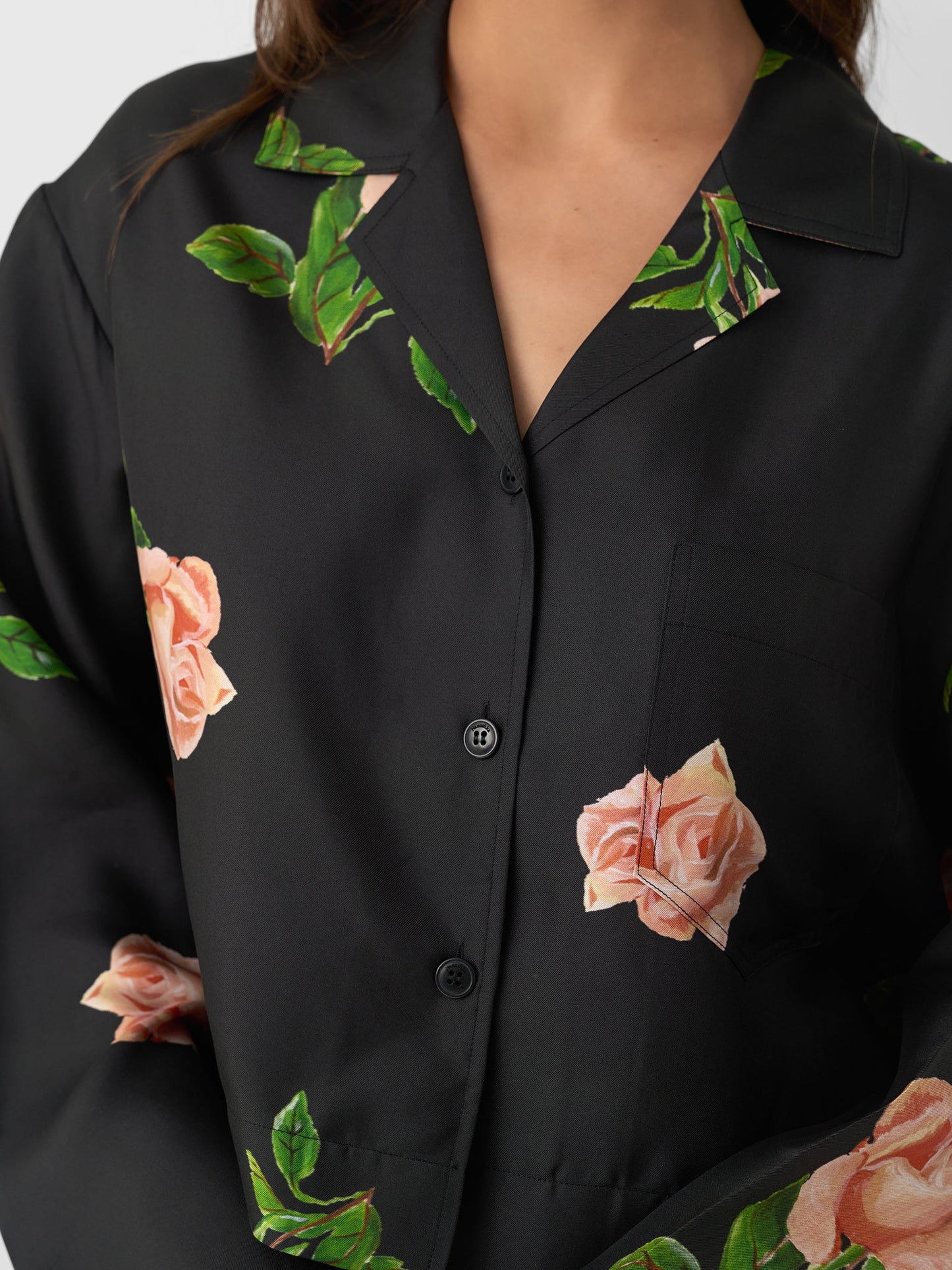 Nanushka Women's Vally Cropped Silk Shirt